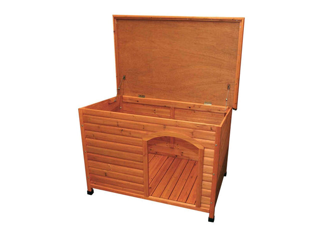 Trixie Natura Flachdach-Hundehütte - braun, 85x58x60 cm