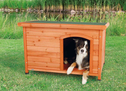 Trixie Natura Flachdach-Hundehütte - braun, 85x58x60 cm