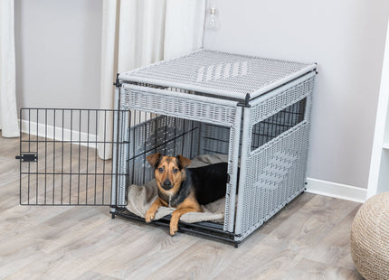 Trixie Home Kennel - Hundehaus Polyrattan hellgrau M
