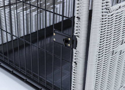 Trixie Home Kennel - Hundehaus Polyrattan hellgrau M