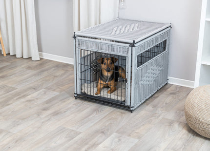 Trixie Home Kennel - Hundehaus Polyrattan hellgrau M