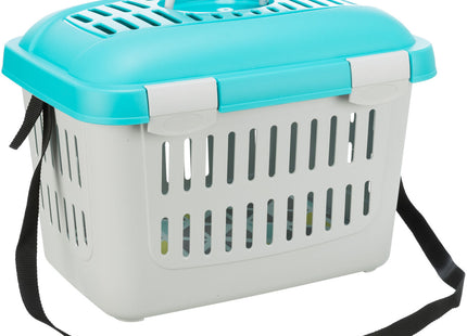 Trixie Midi-Capri Transportbox - 44 cm, türkis/silber