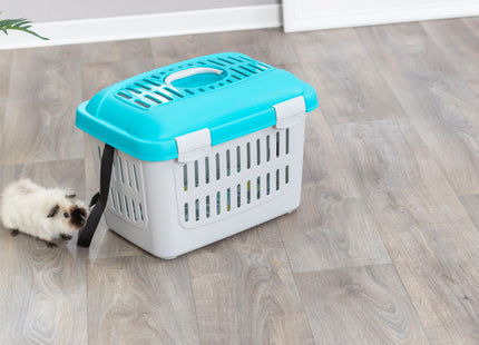 Trixie Midi-Capri Transportbox - 44 cm, türkis/silber