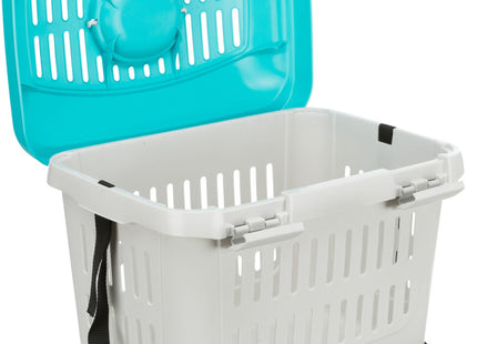 Trixie Midi-Capri Transportbox - 44 cm, türkis/silber