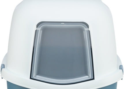 Trixie Katzentoilette Primo XXL - blau/weiss, mit Haube