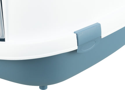 Trixie Katzentoilette Primo XXL - blau/weiss, mit Haube