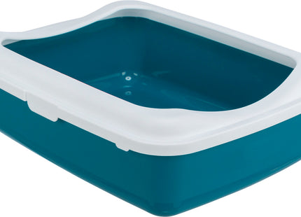 Trixie Katzentoilette Classic – mit Rand, petrol/weiss