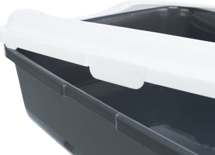 Trixie Katzentoilette Classic - Dunkelgrau/Weiss, mit Rand