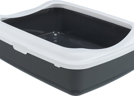 Trixie Katzentoilette Classic - Dunkelgrau/Weiss, mit Rand