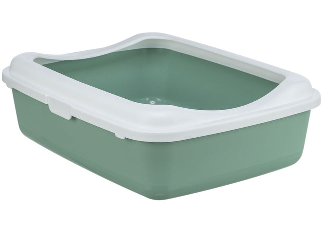 Trixie Katzentoilette Classic – mit Rand, salbei/weiss