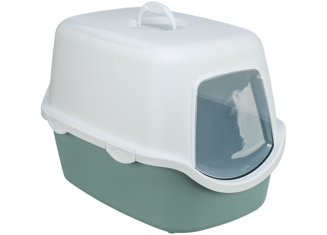 Trixie Vico Katzentoilette - mit Haube, salbei/weiss