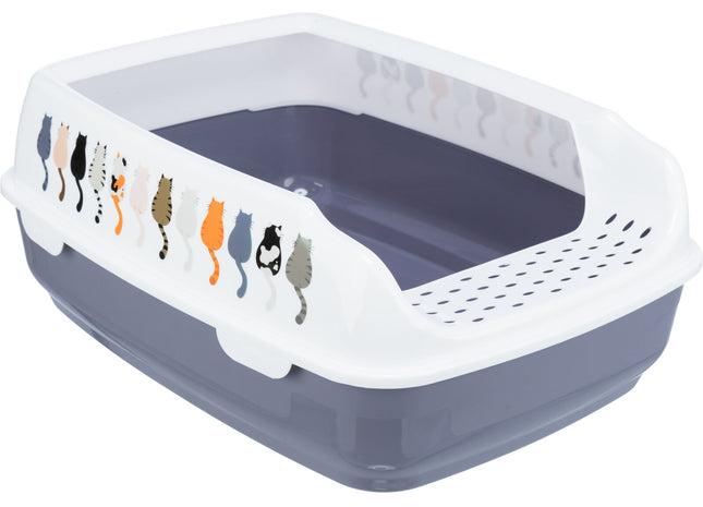 Trixie Katzentoilette Delio grau/weiss mit Rand
