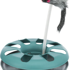 Trixie Spielring mit Fellmaus, 24 cm - Interaktives Katzenspielzeug mit kuscheliger Fellmaus für stundenlangen Spielspass