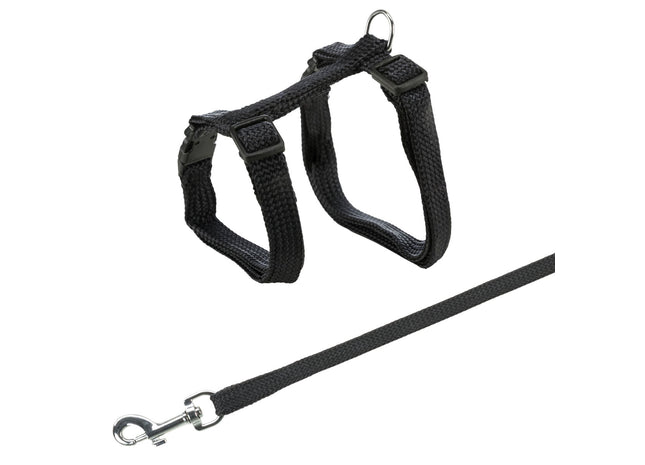 Trixie Katzengeschirr mit Leine aus strapazierfähigem Nylon, 46 cm Länge