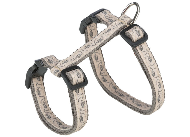Trixie Katzengeschirr mit Leine - grau beige, verstellbar