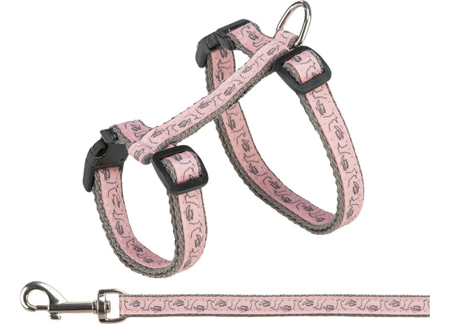 Trixie Katzengeschirr mit Leine grau/rosa