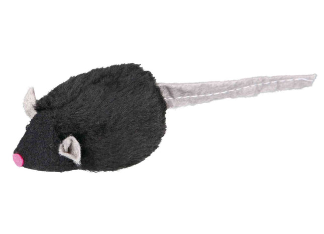 Trixie Maus mit Mikrochip aus Plüsch und Katzenminze, 6 cm, Set mit 12 Stück