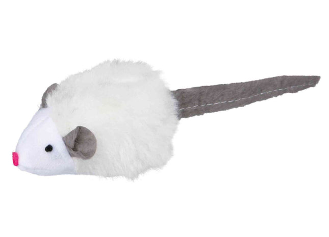 Trixie Maus mit Mikrochip aus Plüsch und Katzenminze, 6 cm, Set mit 12 Stück