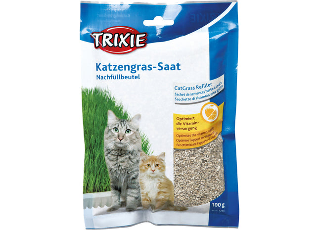 Trixie Biogras Nachfüllbeutel 100 g - hochwertiges Katzenstreu aus biologisch abbaubarem Material