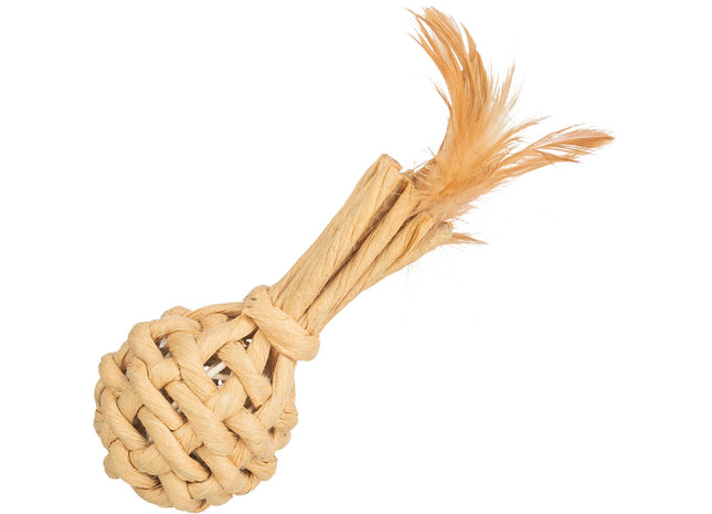 Trixie Spielzeug - Papiergarn mit Federn XXL