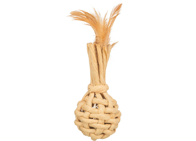 Trixie Spielzeug - Papiergarn mit Federn XXL