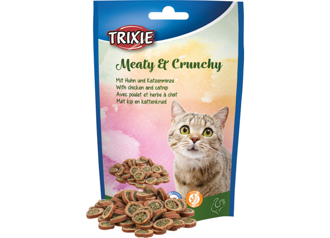Trixie Meaty & Crunchy - Katzensnack, Huhn, Katzenminze, 50g
