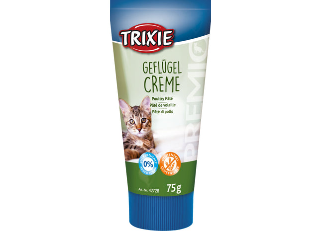 Trixie Premio Geflügelcreme – Katzensnack, 75g, 12 Stück