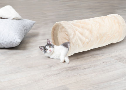 Trixie Crunch Plüschtunnel – Plüsch, beige, ø22cm