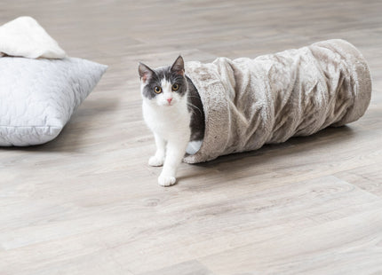 Trixie Spieltunnel – Plüsch, grau, ø22×60cm