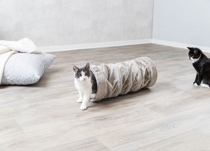 Trixie Spieltunnel – Plüsch, grau, ø22×60cm