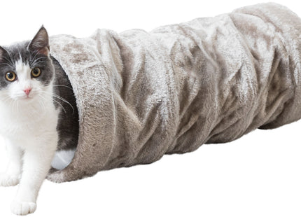 Trixie Spieltunnel – Plüsch, grau, ø22×60cm