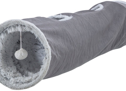Trixie Spieltunnel Harvey - Plüsch, grau, ø27×116cm