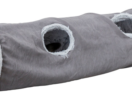 Trixie Spieltunnel Harvey - Plüsch, grau, ø27×116cm