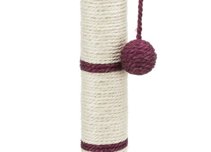 Trixie Sisal-Platte mit Stamm und Ball - Robuste Kratzmatte für Katzen mit integriertem Spielball