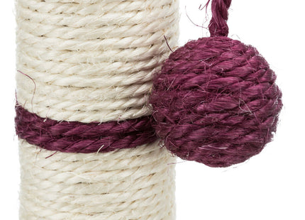 Trixie Sisal-Platte mit Stamm und Ball - Robuste Kratzmatte für Katzen mit integriertem Spielball