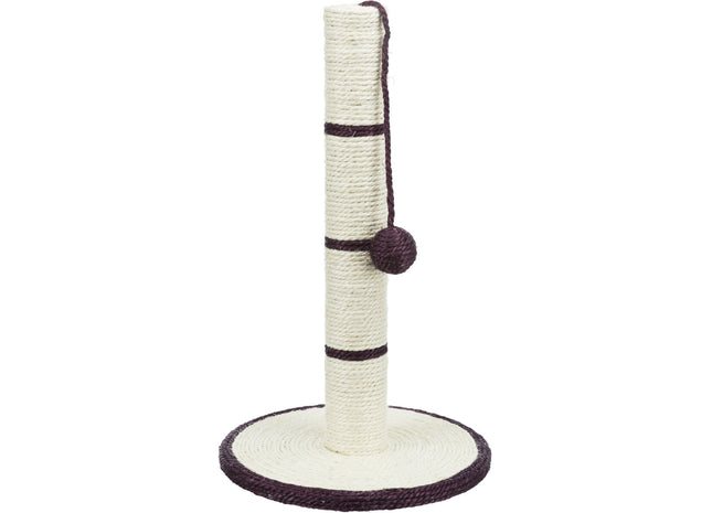 Trixie Sisal-Platte mit Stamm und Ball - Robuste Kratzmatte für Katzen mit integriertem Spielball