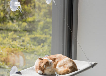 Trixie Fenster-Liegeplatz - Velours, grau, 50×30cm