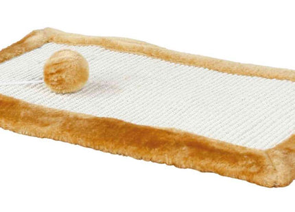 Hochwertige Kratzmatte aus Sisalteppich und Plüsch in Naturbraun