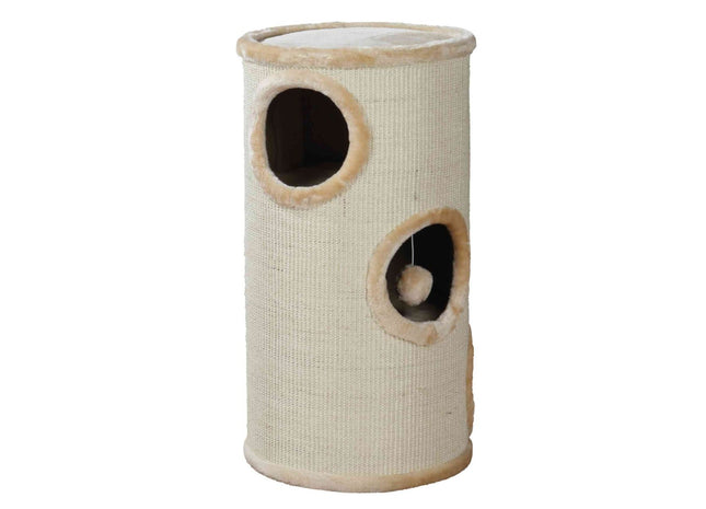 Beige Katzenturm mit Sisal für stundenlangen Spielspass