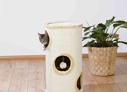 Beige Katzenturm mit Sisal für stundenlangen Spielspass