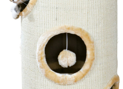 Beige Katzenturm mit Sisal für stundenlangen Spielspass