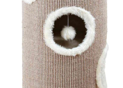 Katzenturm Edoardo in Brauncreme für stundenlangen Spielspass und Entspannung