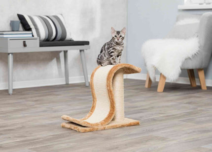 Trixie Inca Sisal-Kratzwelle auf Stamm 39 cm - Robuste Kratzwelle für Katzen zur Krallenpflege und zum Spielen