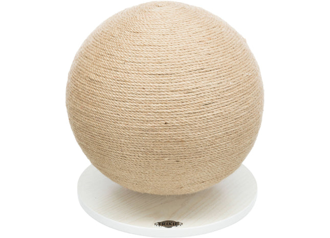 Trixie Kratzball auf Platte - Jute, Holz, ø29cm