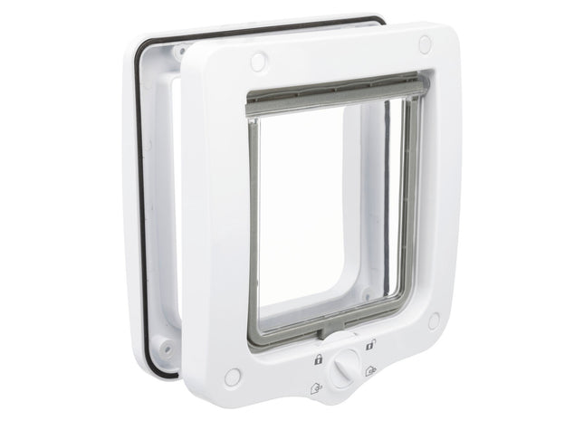 Trixie 4-Wege Freilauftür - Katzentür weiss 20x22cm