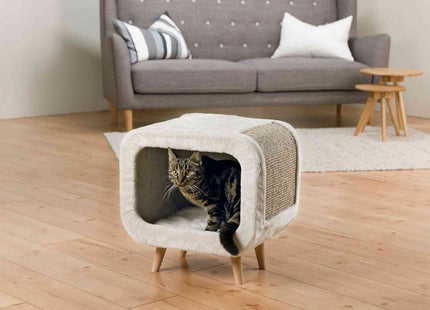 Trixie Kuschelhöhle Alicia - Katzenhöhle lichtgrau mit Holzfüssen