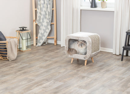 Trixie Kuschelhöhle Alicia - Katzenhöhle lichtgrau mit Holzfüssen