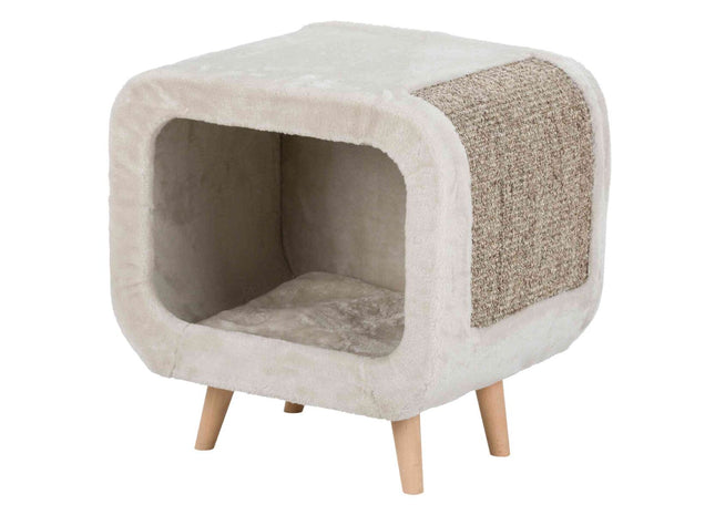 Trixie Kuschelhöhle Alicia - Katzenhöhle lichtgrau mit Holzfüssen