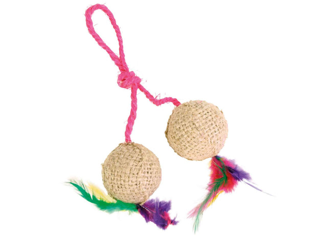 Trixie 2 Jute-Bälle mit Catnip ø 4.5 cm - Spielzeug für Katzen