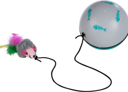 Trixie Turbinio Ball mit Motor und Maus aus Kunststoff, Durchmesser 9 cm